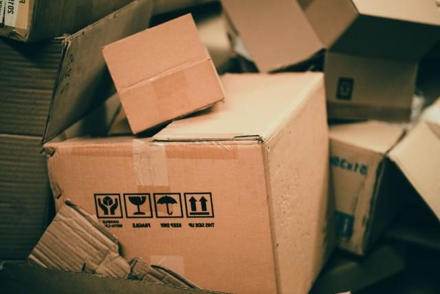 Corrugated boxes ready for recycling